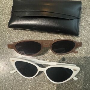 Stylish Black and White Sunglasses Set